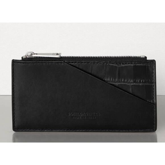 NWT $630 Bottega Veneta Men's Zip-fastening Wallet Leather and Alligator 618956